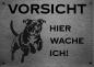 Preview: Edelstahl Warnschild Staffordshire Bullterrier VORSICHT Hier wache ich!